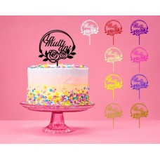 Cake Topper tort LA MULTI ANI din lemn MDF 22x18cm